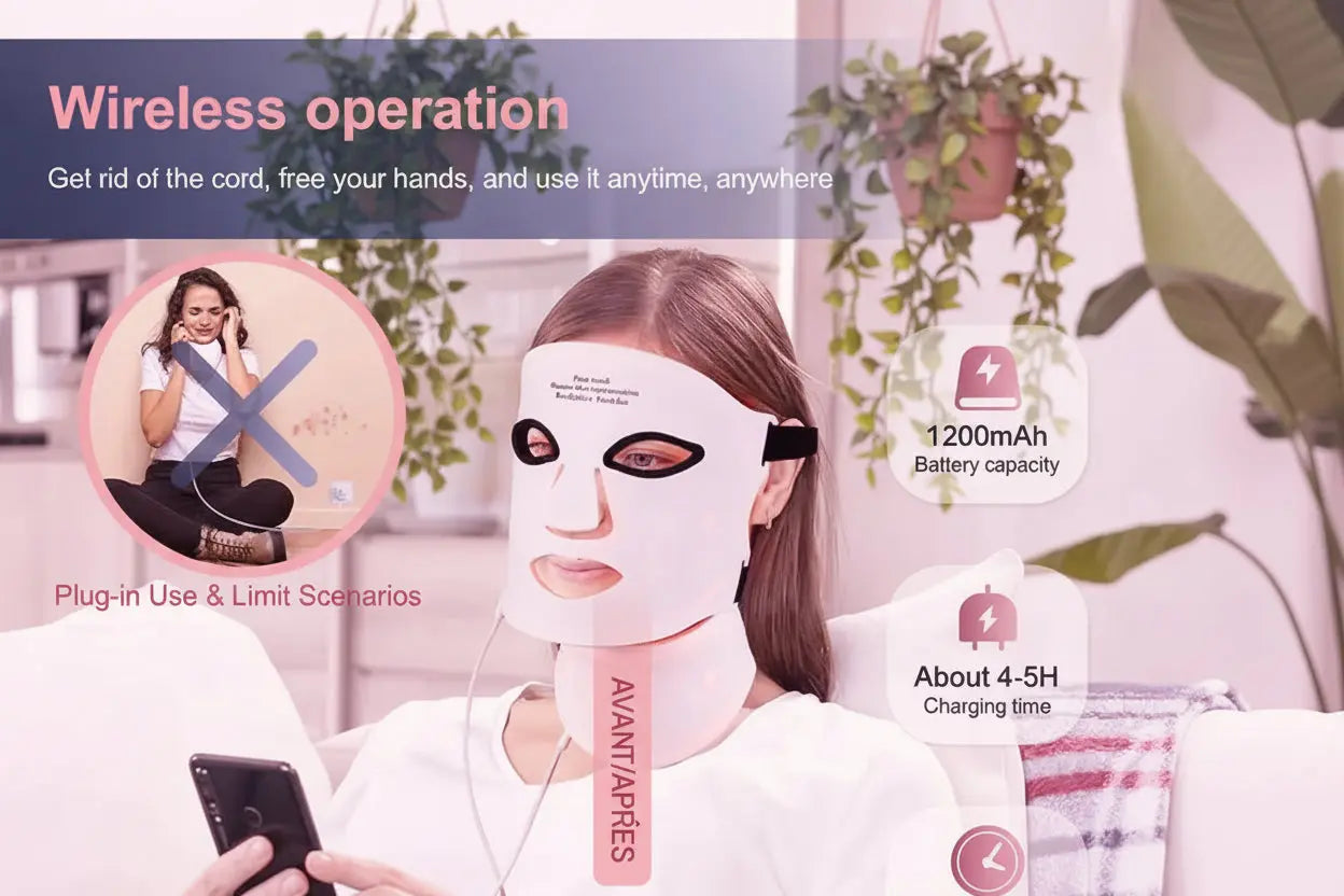 Le Secret des Célébrités : Masque de Photothérapie 7-en-1 en Silicone Souple – L'Éclat Professionnel à Domicile Ma boutique